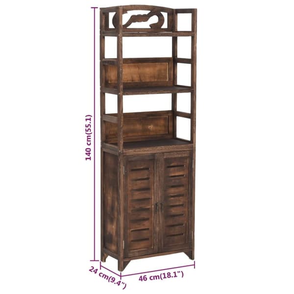 vidaXL reol 46x24x140 cm massivt kejsertræ mørkebrun - Opbevaringsskabe