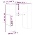 Miniatyrbillede 11 af 11: vidaXL entrémøbel 97,5x37x99 cm konstrueret træ sonoma-eg -  Opbevaringsskabe