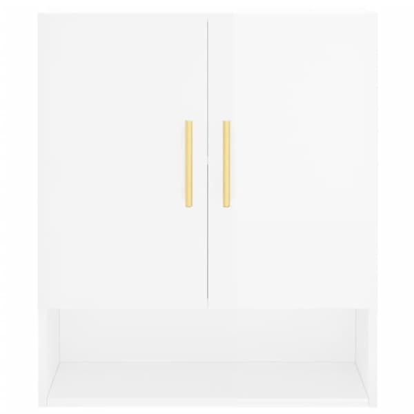 vidaXL vægskab 60x31x70 cm konstrueret træ hvid højglans - Opbevaringsskabe