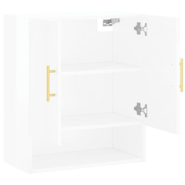 vidaXL vægskab 60x31x70 cm konstrueret træ hvid højglans - Opbevaringsskabe