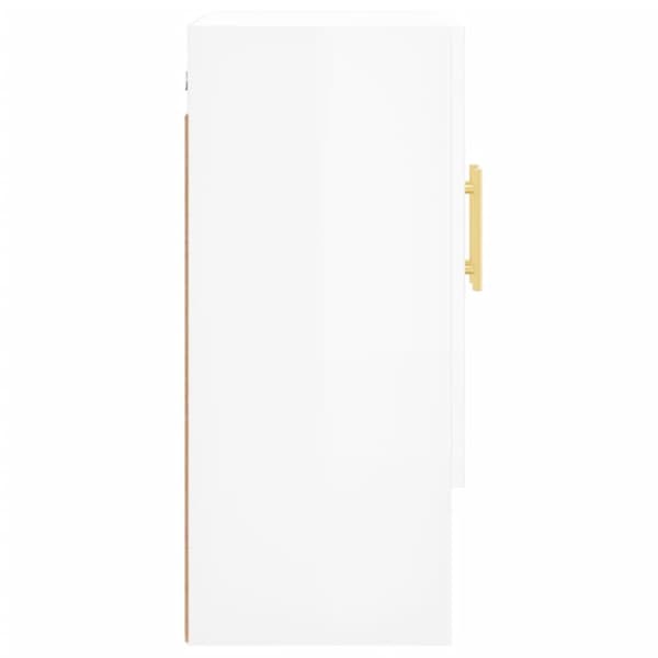 vidaXL vægskab 60x31x70 cm konstrueret træ hvid højglans - Opbevaringsskabe