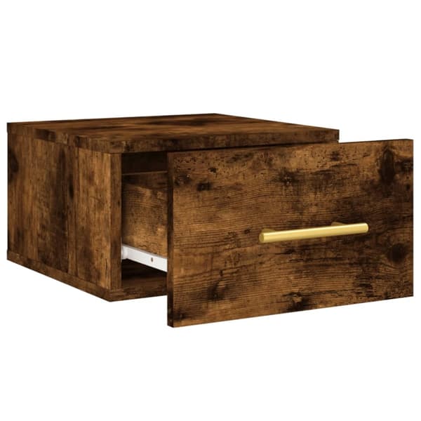 vidaXL Väggmonterat sängbord 2 st rökfärgad ek 35x35x20 cm - Förvaringsskåp & garderober