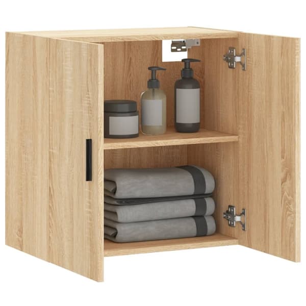 vidaXL vægskab 60x31x60 cm konstrueret træ sonoma-eg - Opbevaringsskabe