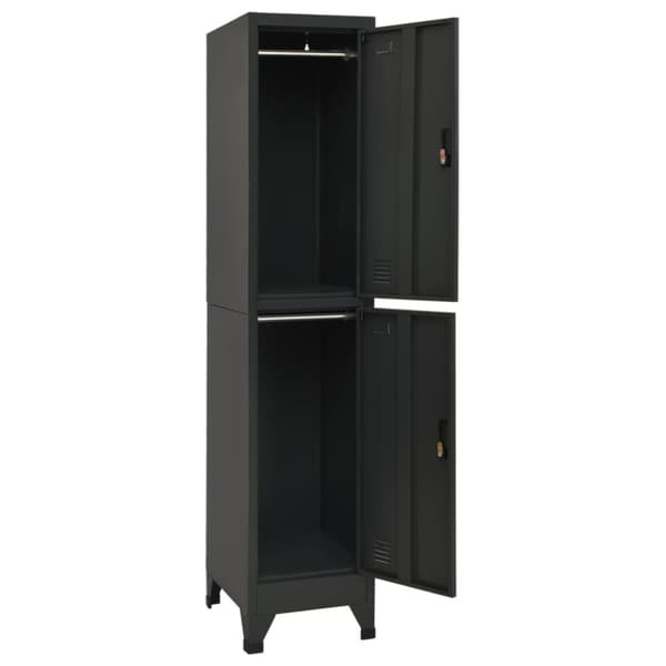vidaXL skab 38x45x180 cm stål antracitgrå - Opbevaringsskabe