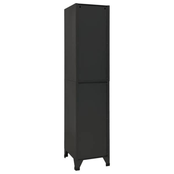 vidaXL skab 38x45x180 cm stål antracitgrå - Opbevaringsskabe