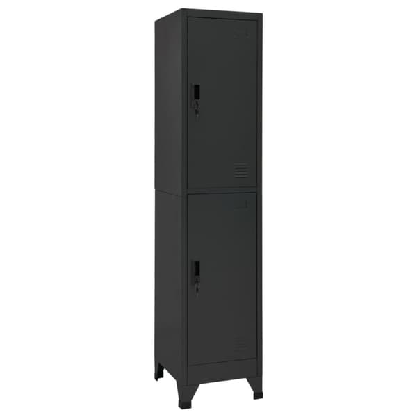 vidaXL skab 38x45x180 cm stål antracitgrå - Opbevaringsskabe