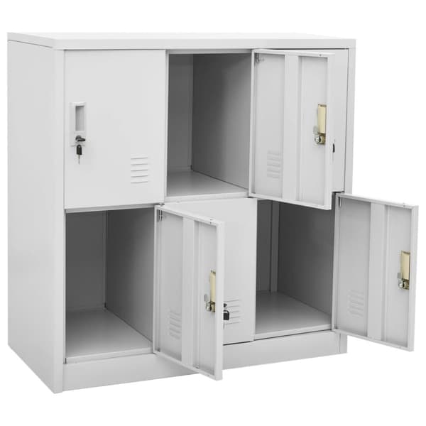 vidaXL skabe 2 stk. 90x45x92,5 cm stål lysegrå - Opbevaringsskabe