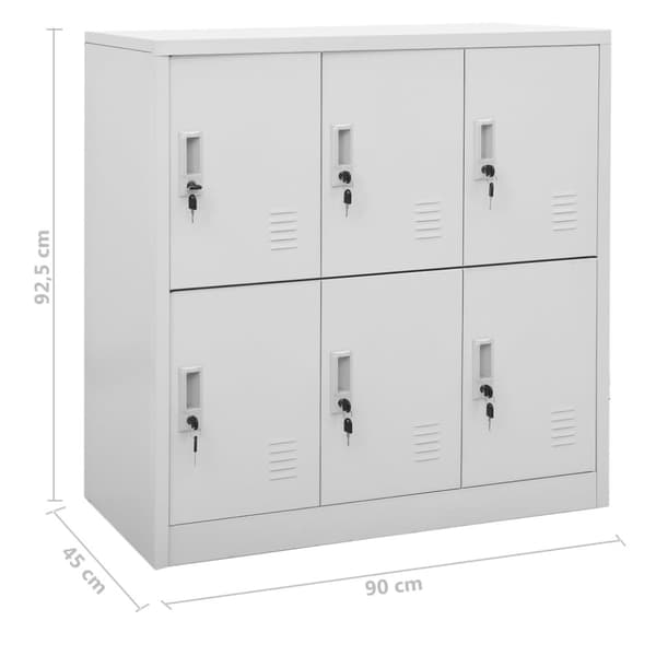 vidaXL skabe 2 stk. 90x45x92,5 cm stål lysegrå - Opbevaringsskabe