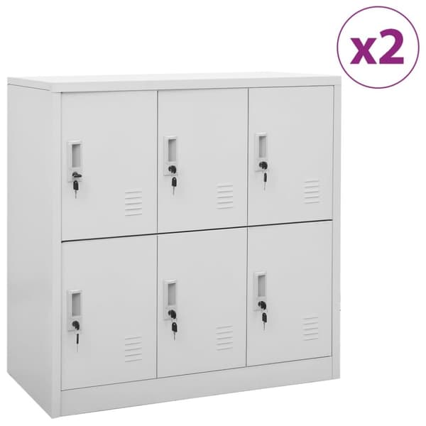 vidaXL skabe 2 stk. 90x45x92,5 cm stål lysegrå - Opbevaringsskabe