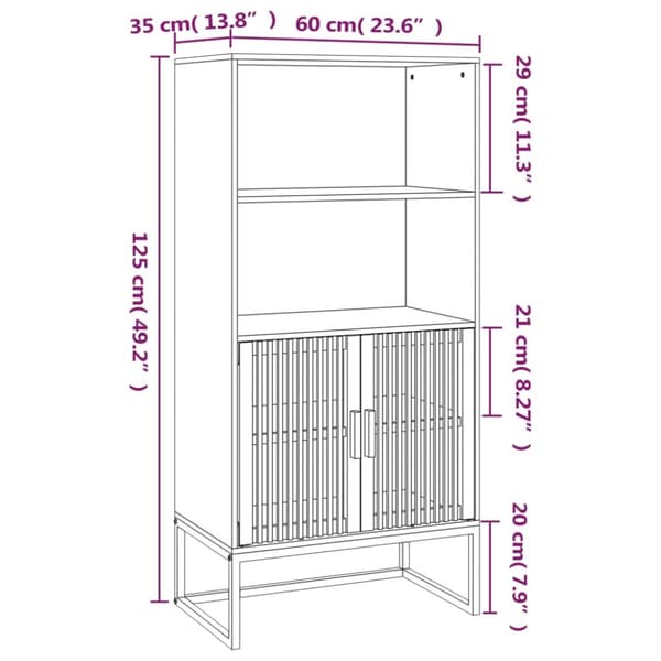 vidaXL højskab 60x35x125 cm konstrueret træ -  Opbevaringsskabe