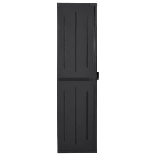 vidaXL Ulkosäilytyskaappi musta 65x45x172 cm PP rottinki - Säilytys- & lukkokaapit
