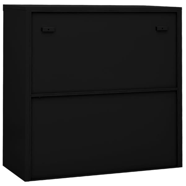 vidaXL kontorskab med skydedøre 90x40x90 cm stål sort -  Opbevaringsskabe