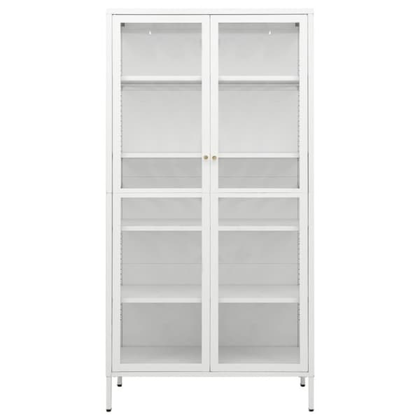 vidaXL udstillingsskab 90x40x180 cm stål og hærdet glas hvid -  Opbevaringsskabe