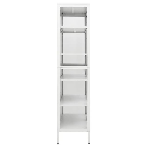 vidaXL udstillingsskab 90x40x180 cm stål og hærdet glas hvid -  Opbevaringsskabe