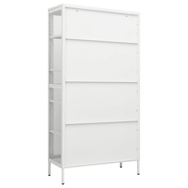 vidaXL udstillingsskab 90x40x180 cm stål og hærdet glas hvid -  Opbevaringsskabe