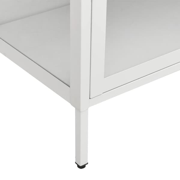 vidaXL udstillingsskab 90x40x180 cm stål og hærdet glas hvid -  Opbevaringsskabe