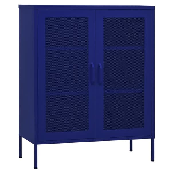 vidaXL Förvaringsskåp marinblå 80x35x101,5 cm stål - Förvaringsskåp & garderober