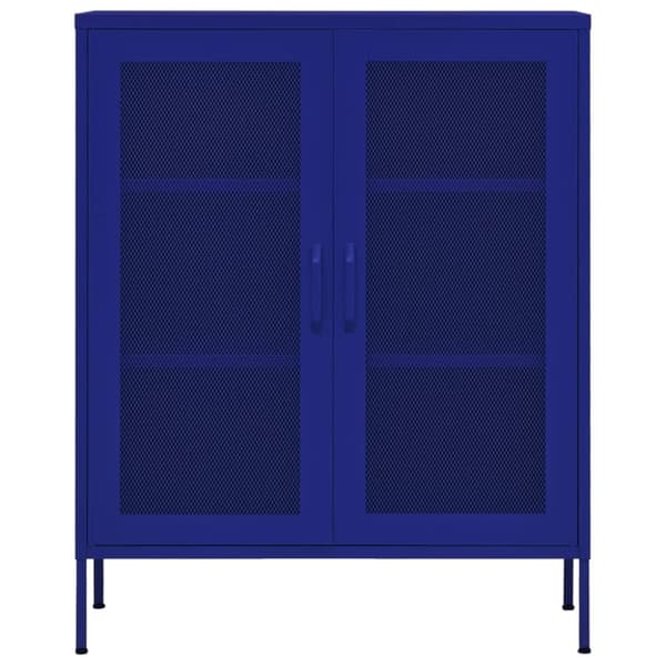 vidaXL Förvaringsskåp marinblå 80x35x101,5 cm stål - Förvaringsskåp & garderober