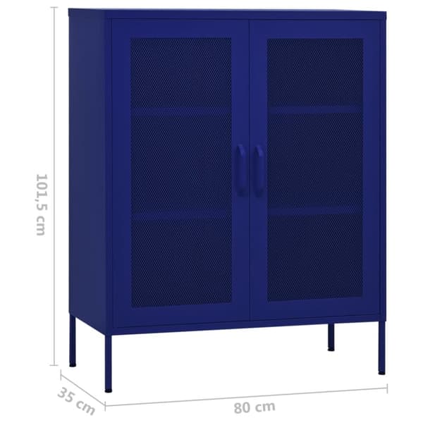 vidaXL Förvaringsskåp marinblå 80x35x101,5 cm stål - Förvaringsskåp & garderober
