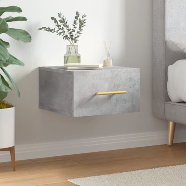 vidaXL væghængt sengebord 35x35x20 cm betongrå -  Opbevaringsskabe