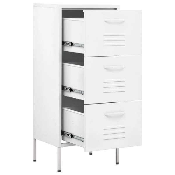 vidaXL opbevaringsskab 42,5x35x101,5 cm stål hvid -  Opbevaringsskabe