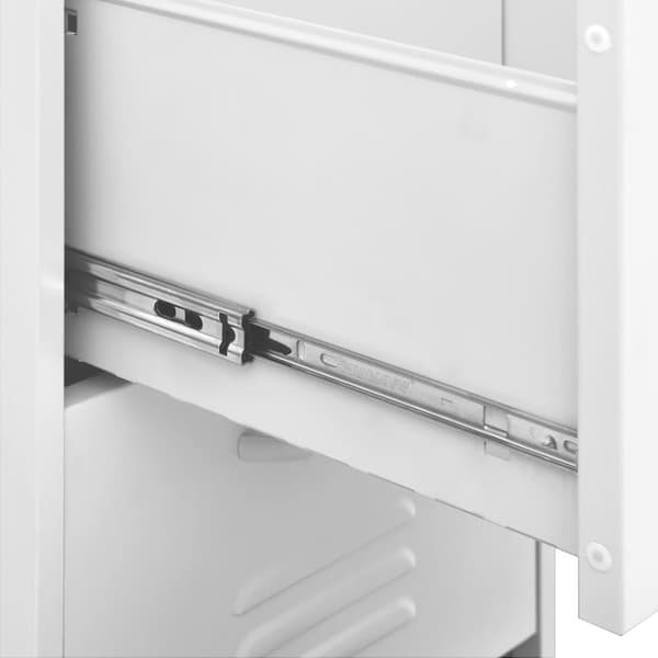 vidaXL opbevaringsskab 42,5x35x101,5 cm stål hvid - Opbevaringsskabe