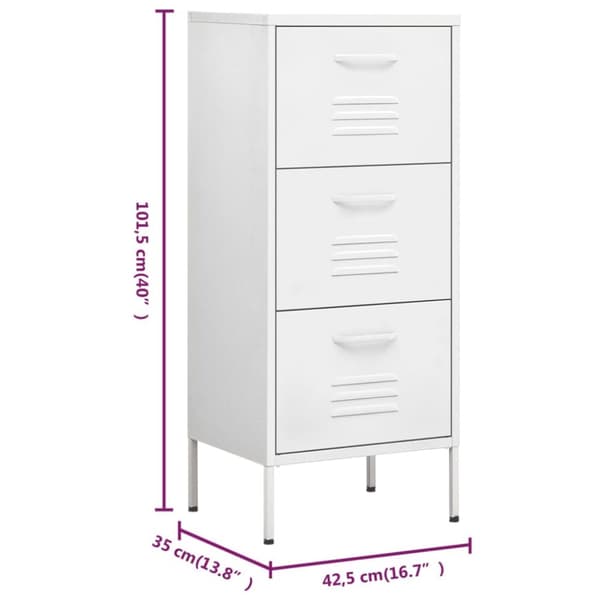vidaXL opbevaringsskab 42,5x35x101,5 cm stål hvid - Opbevaringsskabe