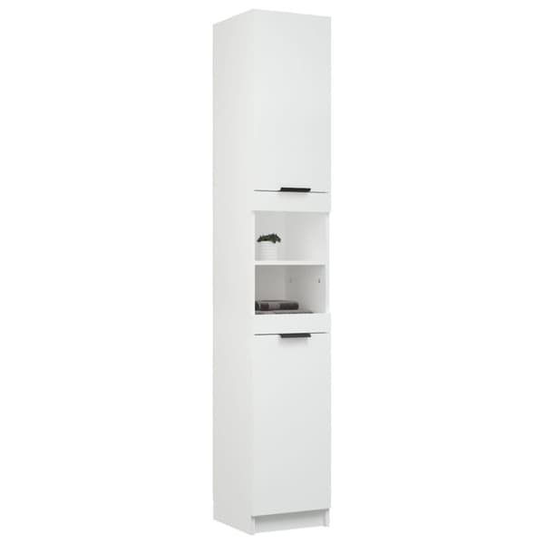 vidaXL badeværelsesskab 32x34x188,5 cm konstrueret træ hvid -  Opbevaringsskabe