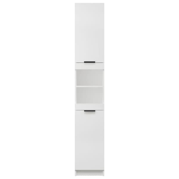 vidaXL badeværelsesskab 32x34x188,5 cm konstrueret træ hvid -  Opbevaringsskabe