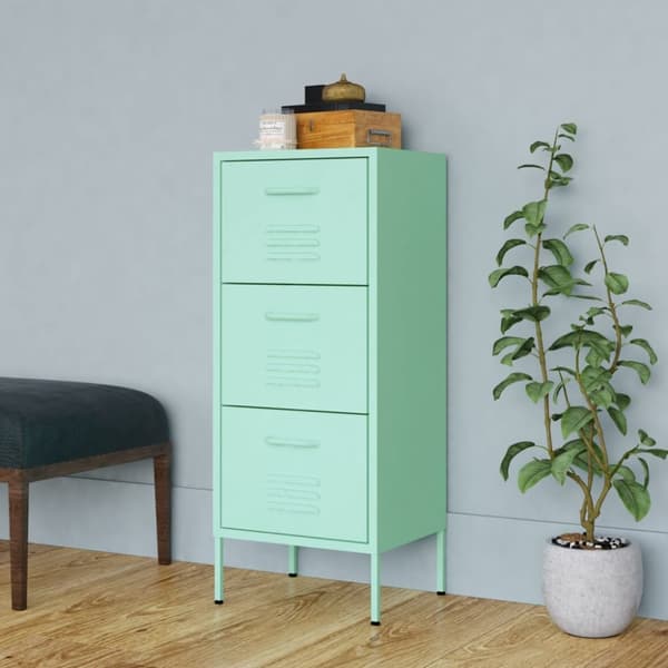 vidaXL opbevaringsskab 42,5x35x101,5 cm stål mintgrøn - Opbevaringsskabe