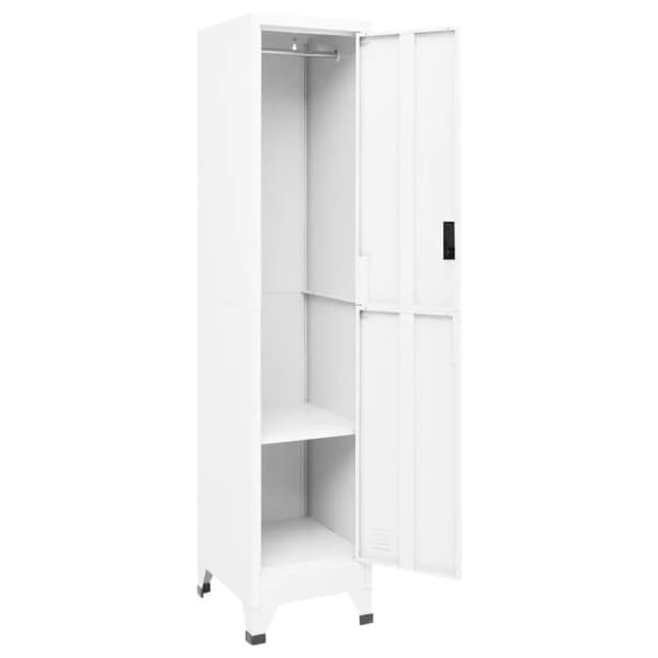 vidaXL Förvaringsskåp vit 38x45x180 cm stål - Förvaringsskåp & garderober