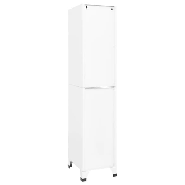 vidaXL Förvaringsskåp vit 38x45x180 cm stål - Förvaringsskåp & garderober