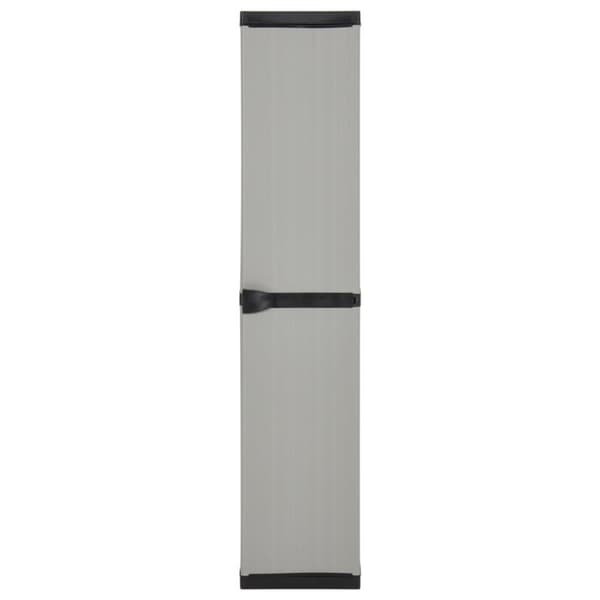 vidaXL opbevaringsskab til haven 34x40x168 cm 3 hylder grå og sort - Opbevaringsskabe