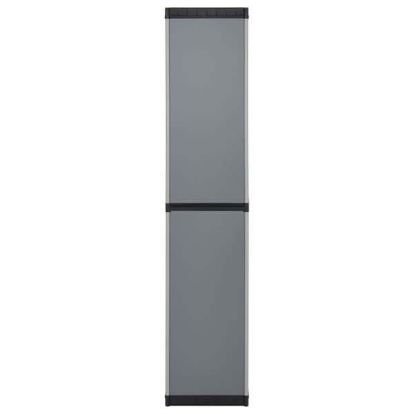 vidaXL opbevaringsskab til haven 34x40x168 cm 3 hylder grå og sort - Opbevaringsskabe