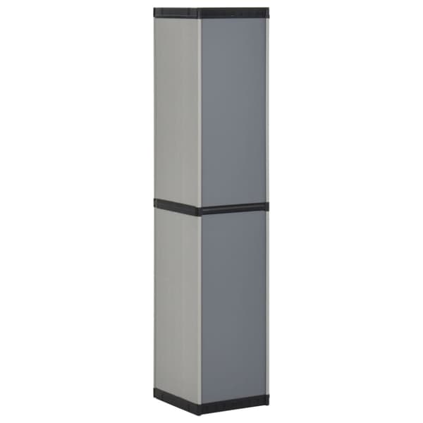 vidaXL opbevaringsskab til haven 34x40x168 cm 3 hylder grå og sort - Opbevaringsskabe