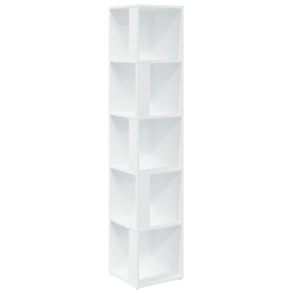 vidaXL hjørnereol 33x33x164,5 cm spånplade hvid -  Opbevaringsskabe
