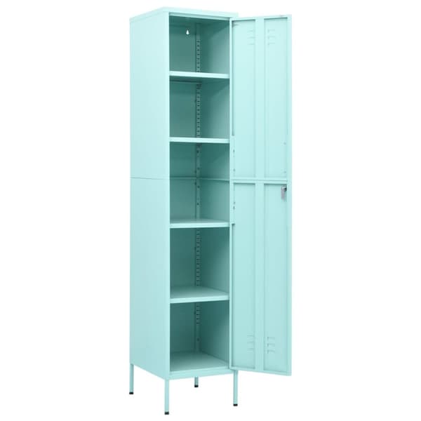 vidaXL skab 35x46x180 cm stål mintgrøn - Opbevaringsskabe
