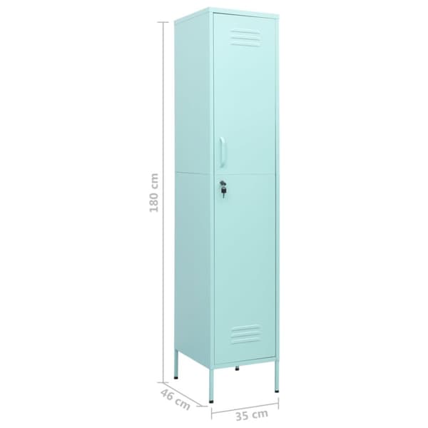 vidaXL skab 35x46x180 cm stål mintgrøn - Opbevaringsskabe