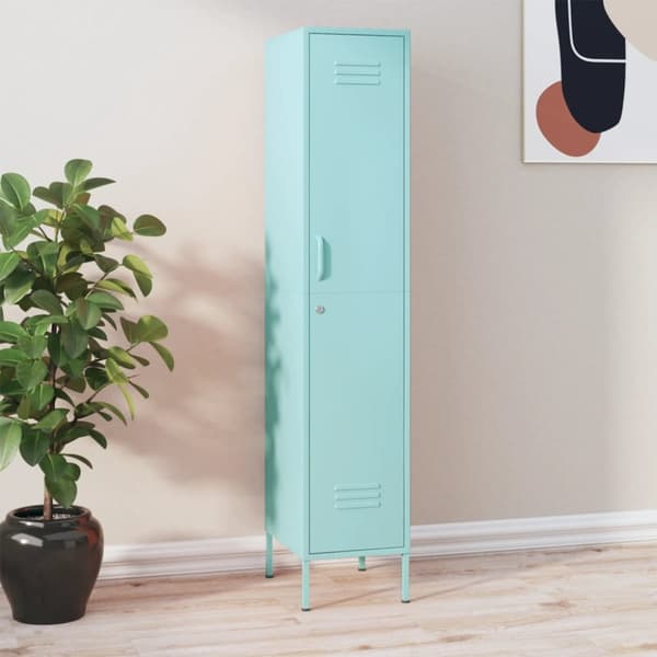 vidaXL skab 35x46x180 cm stål mintgrøn -  Opbevaringsskabe