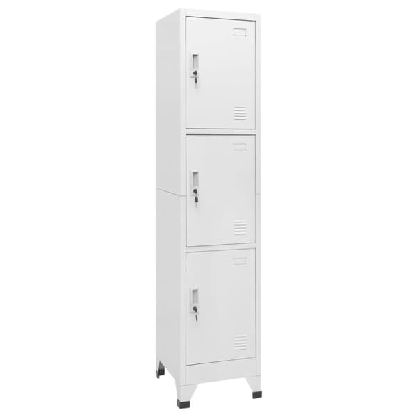 vidaXL lockerskab med tre rum 38x45x180 cm -  Opbevaringsskabe
