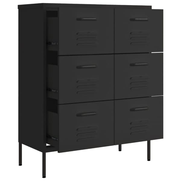 vidaXL Lipasto musta 80x35x101,5 cm teräs - Säilytys- & lukkokaapit