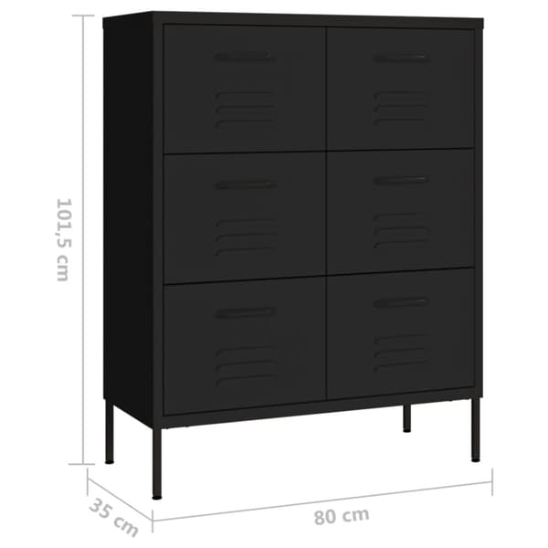 vidaXL Lipasto musta 80x35x101,5 cm teräs - Säilytys- & lukkokaapit