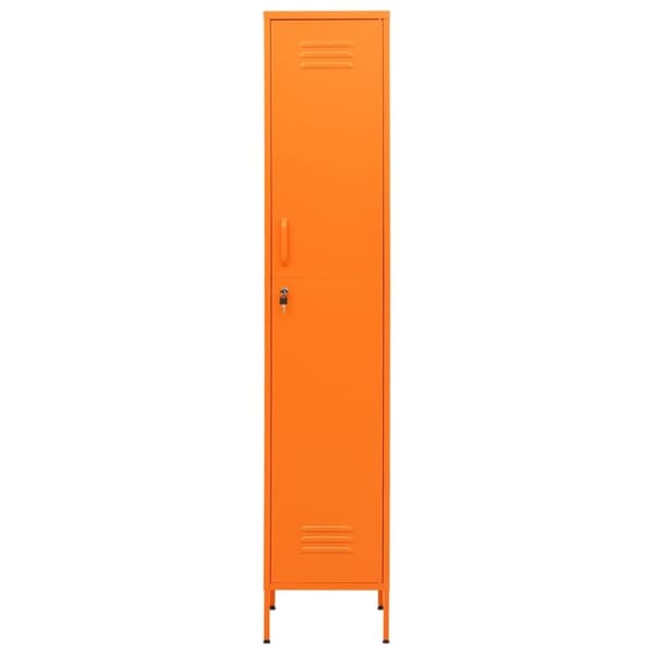vidaXL skab 35x46x180 cm stål orange - Opbevaringsskabe