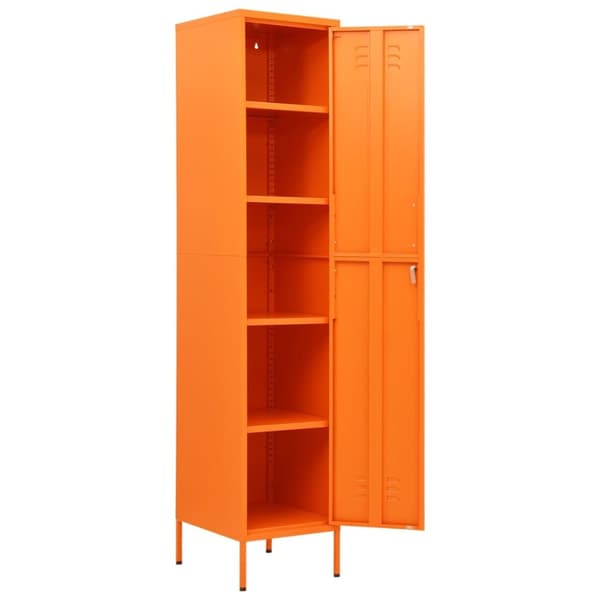 vidaXL skab 35x46x180 cm stål orange - Opbevaringsskabe