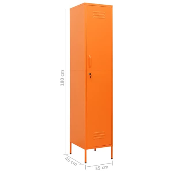 vidaXL skab 35x46x180 cm stål orange - Opbevaringsskabe