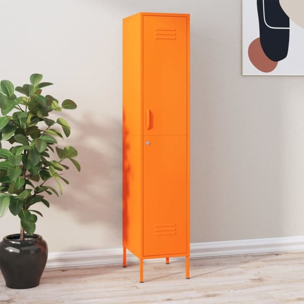 vidaXL skab 35x46x180 cm stål orange -  Opbevaringsskabe