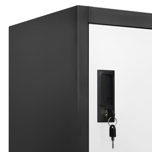 vidaXL skab 90x40x180 cm stål antracitgrå og hvid -  Opbevaringsskabe