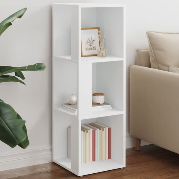 vidaXL hjørnereol 33x33x100 cm spånplade hvid -  Opbevaringsskabe