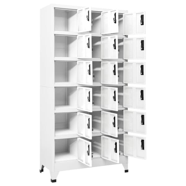vidaXL Förvaringsskåp vit 90x40x180 cm stål - Förvaringsskåp & garderober