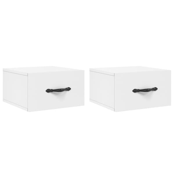 vidaXL væghængte sengeborde 2 stk. 35x35x20 cm hvid - Opbevaringsskabe